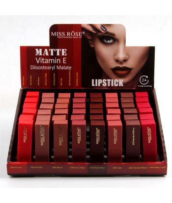 7301-035Z48 Squre matching color tube with lipstick.8 colors of 48pcs in a display box