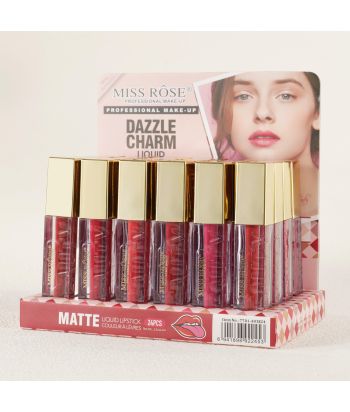 7701-401X24 24 color matte lipgloss ,24 pcs in display box