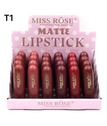 7301-026T1 Matching color Bullet tube with lipstick,  24pcs in a display boxes