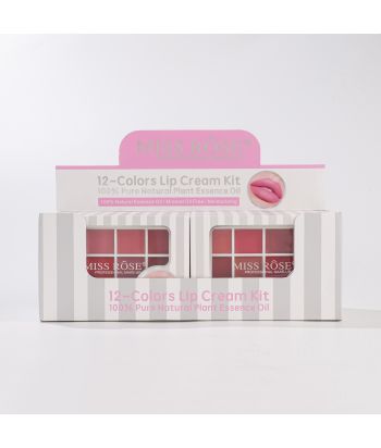 7301-496DZ12 12-colors lipstick cream,single color box,2 color mix display box