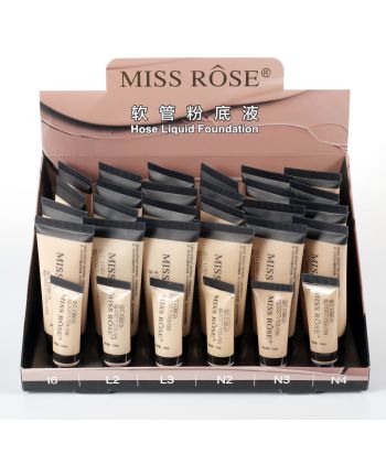 8601-155W Transparent tube with black printing liquid foundation，24pcs in color box