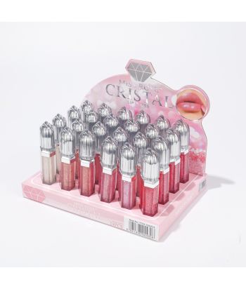 7701-536Z24  shinny lip gloss 6color sets, 24 pcs in display boxes