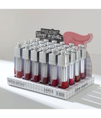 7701-398S24 matte lip gloss 24color sets, 24 pcs in display boxes