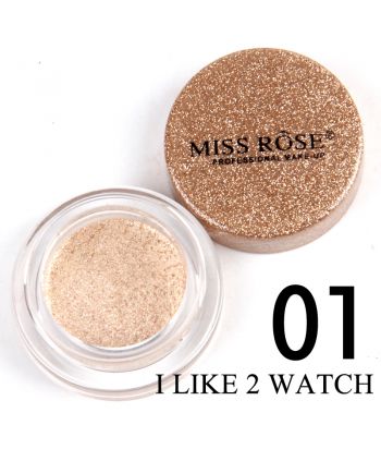 7001-005M1 Small round bottle with a lid of champagne glitter paint, highlighter eyeshadow, color No.1  I LIKE 2 WATCH