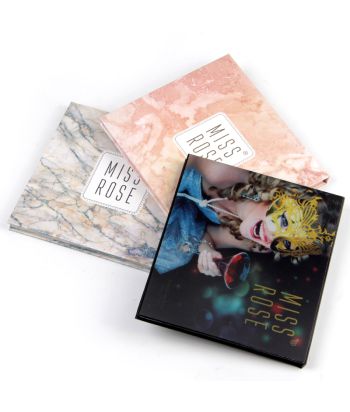 7001-011M1 Paper compact with blue-green marbled pattern,16-color eyeshadow of single shrink packaging, color No.1