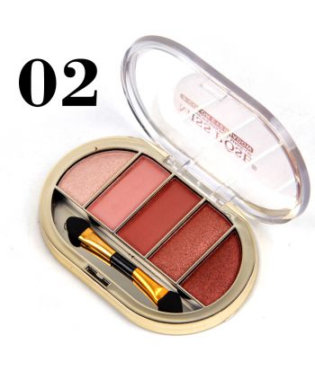 7001-063N02 Golden bottom with transparent lid compact, 5 colors eyeshadow of single package, color No.2