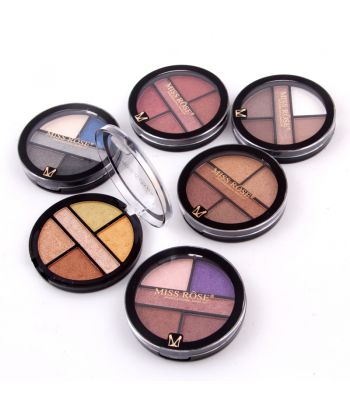 7001-069NT24 Black compact with transparent lid of black printing, 5 colors eyeshadow.  6 sets colors of 24pcs display boxes, South America glitter color