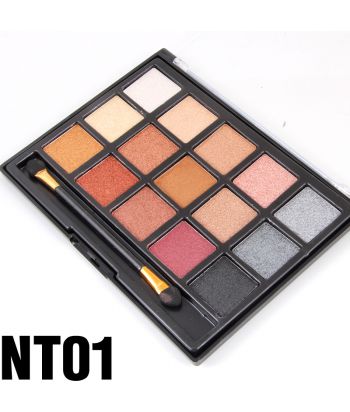 7001-078NT1 Black bottom with transparent lid ocmpact,  15 colors square cabinet eyeshadow. single package.  NO.NT1