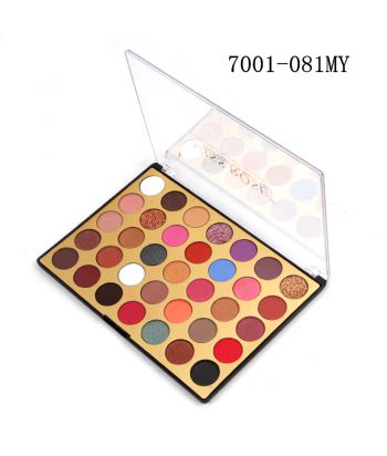 7001-081MY Colorful EVA bottom with transparent lid compact. 36 colors eyeshadow. single package.NO.MY