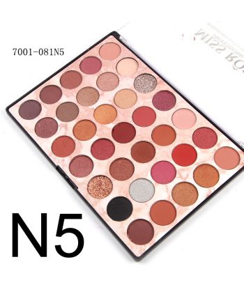 7001-081N5 Colorful EVA bottom with transparent lid compact. 38 colors eyeshadow. single package.NO.N5