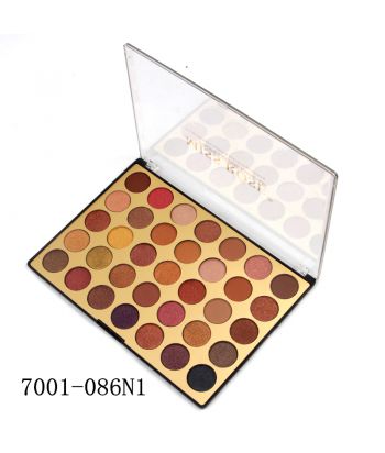 7001-086N1 Black bottom with golden EVA cobinet and transparent lid compact, 35-color eyeshadow,N1