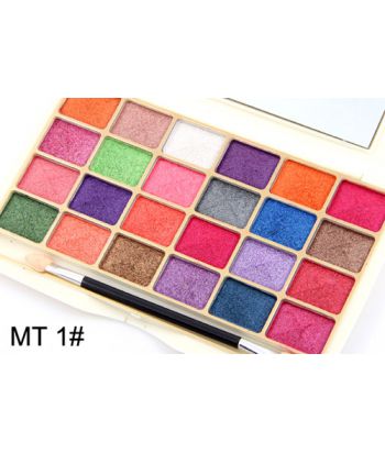 7001-322MT Black square compact with 24 colors raised eyeshadow.