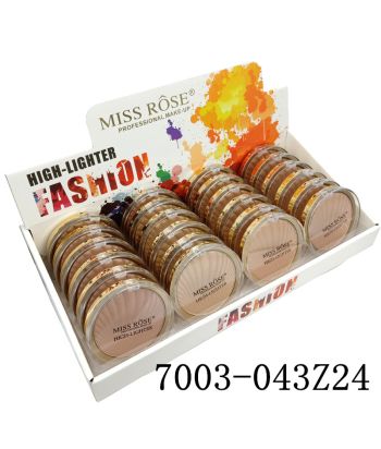 7003-043Z24 Gold bottom with transparent lid.baking highhighter. 24pcs in a display package