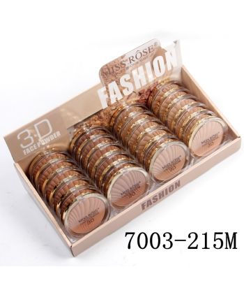 7003-215M Gold bottom with transparent lid compact. 24pcs powder in a display box