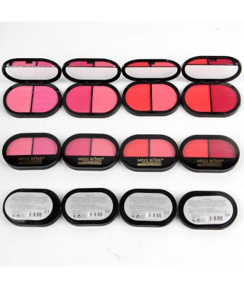 7004-012Y24 Black bottom with transparent window cover compact , 2 colors blusher,  24pcs in a display package