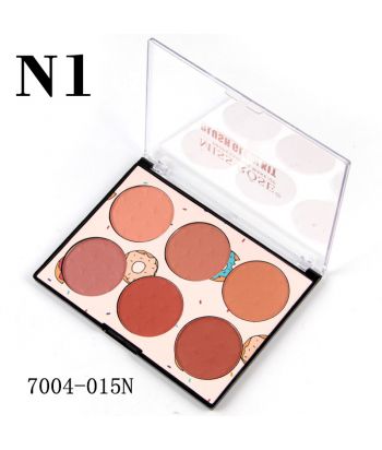 7004-015N1 6 colors blusher(EVA cabinet) of single package,South American color,color No.1