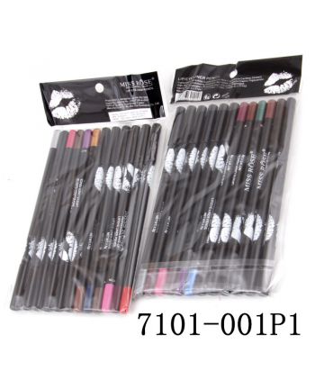 7101-001M1 16cm Asian black printing white lip print eyebrow pencil, 24 colors of 24 dozen in a PMMA stand