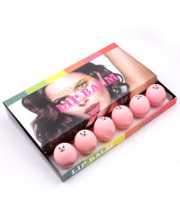 7301-029M8 Small Ball of l.pink Lip Balm ,24pcs in a display Box.