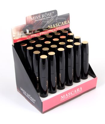 7401-036H24 Black round tube with thick brush and large brush head, mascara of 24 display boxes