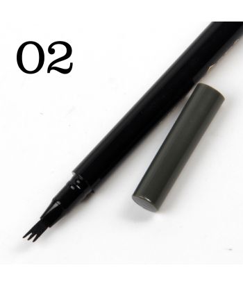 7402-001M2 Shinning black tube, 3-head forked liquid eyebrow pencil of single package,color No.2 BLACK