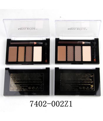 7402-002Z1 Black bottom with transparent lid compact, eyebrow powder set, 2 colors of 12ps in a display box