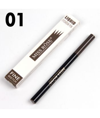 7402-041M1 Shinning black tube with 4-head forked liquid eyebrow pencil , single package,color No.1 deep coffee