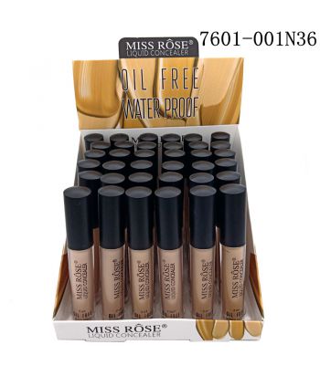 7601-001H36 Transparent tube with black cap , 6-color mixed concealer of 36ps in a display box