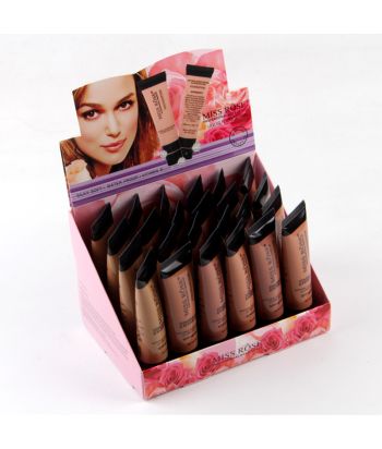 7601-126F Transparent tube with black cap, 4-color liquid foundation of 24ps in a display box