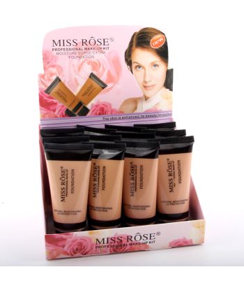 7601-127N large transparent tube with black cap, 4-color liquid foundation of 12ps in a display box