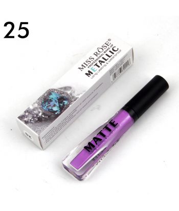 7701-024S25 Triangular Flat Tube with Shining Black cap , Metal Lip Gloss of Single package,color No.25