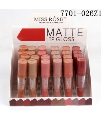 7701-026Z1 Non-stick cup lip gloss, 16 colors of 24ps in a display box