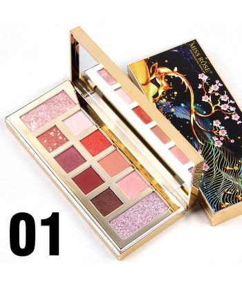 8001-004M1 10-color eyeshadow, rectangular compact with  fawn plum blossom 3D printing,color No.1 Symphony Starry Sky