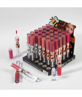 7102-005H36 lip gloss and lip oil 2in1 ,mix 24 colors of 36pcs in a display box