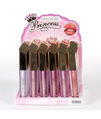 7701-392G24 shimming lip gloss 6color sets, 24 pcs in display boxes