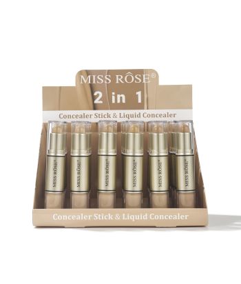 7601-052Z2 2in1 concealer stick&concealer liquid, 6color 24 display boxes