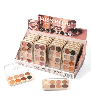 7001-064N24 Transparent  8 color eye shadow，4group color in 24 display boxes