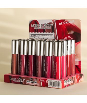 7701-395S24 matte lip gloss 24color sets, 24 pcs in display boxes