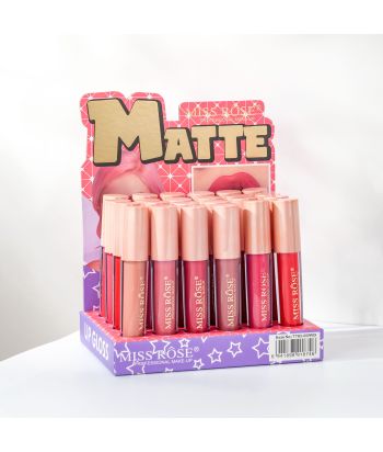7701-039S24 matte lip gloss 24color sets, 24 pcs in display boxes