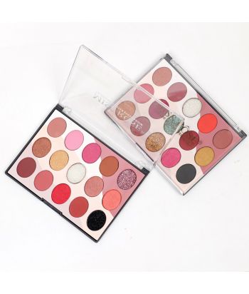 7001-077MY1 Black bottom with transparent lid ocmpact,  15 colors round cabinet eyeshadow. single package.  NO.MY1