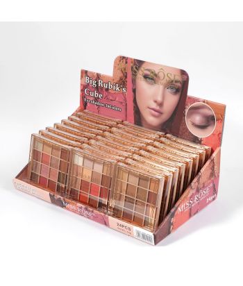 7001-057N Transparent  16 color eye shadow，3group color in 24 display boxes