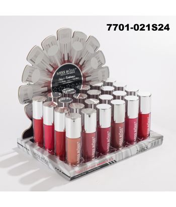 7701-021S24 24 color matte lipgloss ,24 pcs in display box