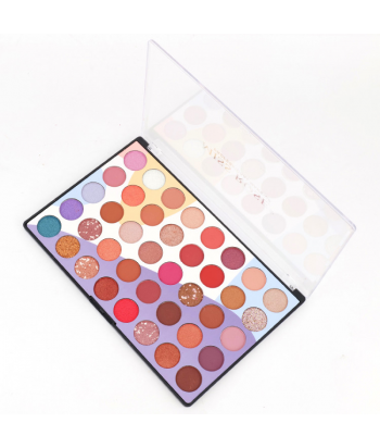 7001-067N1 Transparent cover black plastic case 40 color round eye shadow