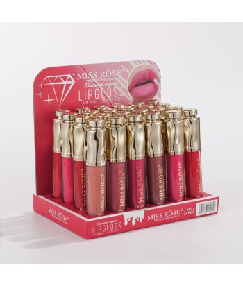 7701-011S24 24 color matte lipgloss ,24 pcs in display box