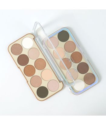 7003-061N color bottom with transparent lid compact. 10-color highlighter and contour powder. single package