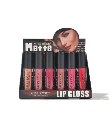 7701-020S Matching lipgloss tube with non-stick cup lip gloss, 24colors of 24ps in a display box