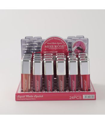 7701-504S24 24 color matte lipgloss ,24 pcs in display box