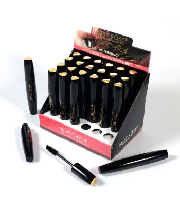 7401-037H24 Black tube with triangle cap, coarse brush rod and large brush head, mascara of 24 display boxes